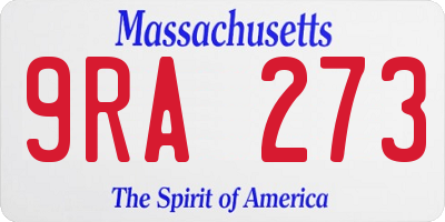 MA license plate 9RA273