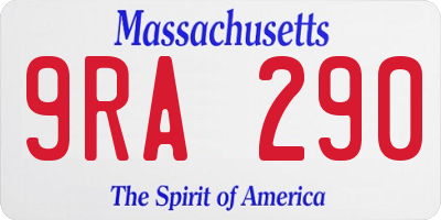 MA license plate 9RA290