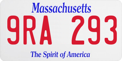 MA license plate 9RA293