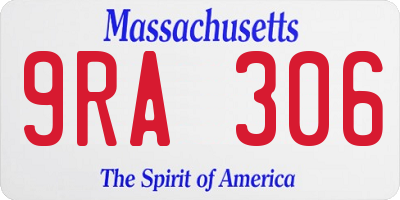 MA license plate 9RA306