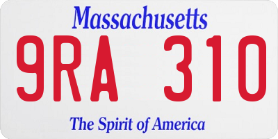 MA license plate 9RA310
