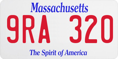 MA license plate 9RA320
