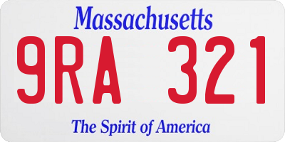 MA license plate 9RA321