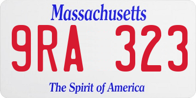 MA license plate 9RA323