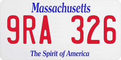 MA license plate 9RA326