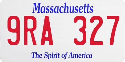 MA license plate 9RA327