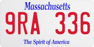 MA license plate 9RA336