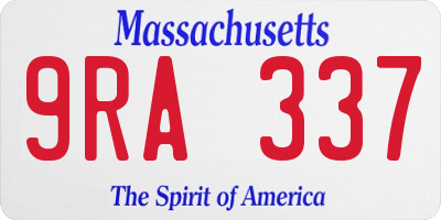 MA license plate 9RA337