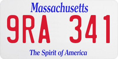 MA license plate 9RA341
