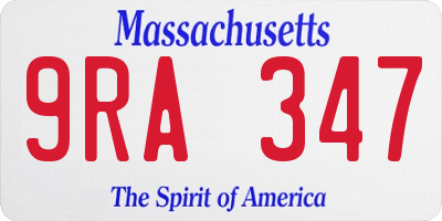 MA license plate 9RA347