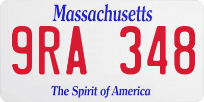 MA license plate 9RA348