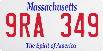 MA license plate 9RA349