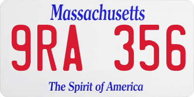 MA license plate 9RA356