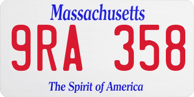 MA license plate 9RA358