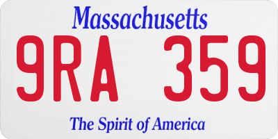 MA license plate 9RA359