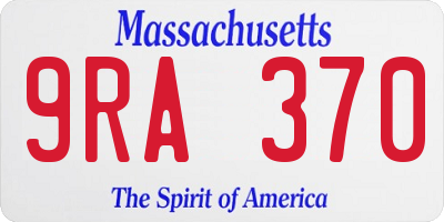 MA license plate 9RA370