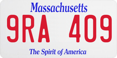 MA license plate 9RA409
