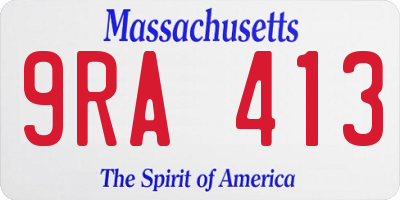 MA license plate 9RA413