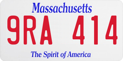 MA license plate 9RA414