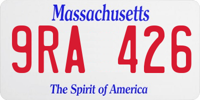 MA license plate 9RA426
