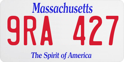 MA license plate 9RA427