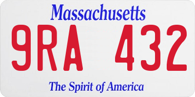 MA license plate 9RA432