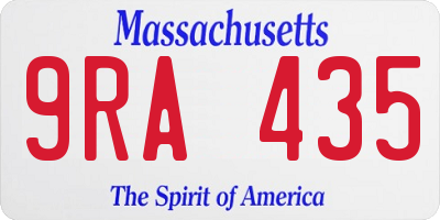 MA license plate 9RA435