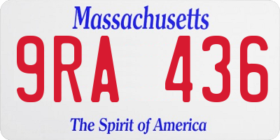 MA license plate 9RA436