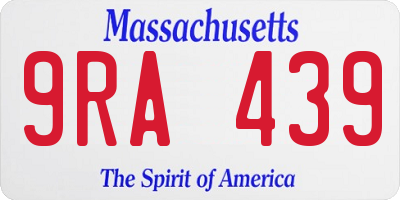 MA license plate 9RA439