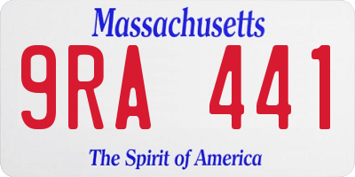 MA license plate 9RA441