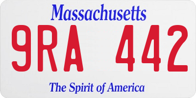 MA license plate 9RA442