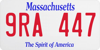 MA license plate 9RA447