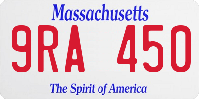 MA license plate 9RA450
