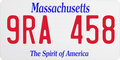 MA license plate 9RA458