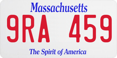 MA license plate 9RA459
