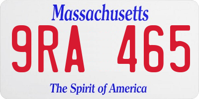 MA license plate 9RA465