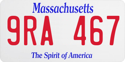 MA license plate 9RA467
