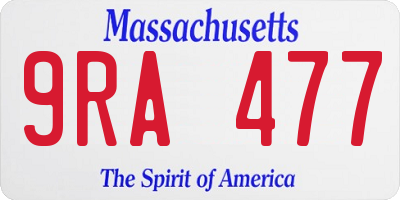 MA license plate 9RA477
