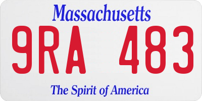 MA license plate 9RA483