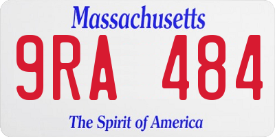 MA license plate 9RA484