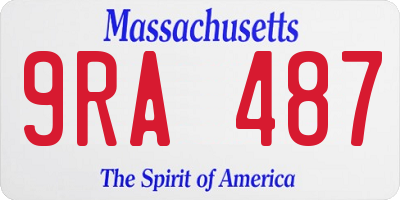 MA license plate 9RA487