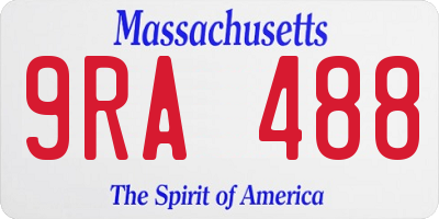 MA license plate 9RA488