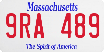 MA license plate 9RA489