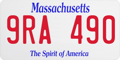 MA license plate 9RA490