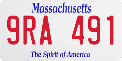 MA license plate 9RA491