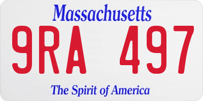 MA license plate 9RA497