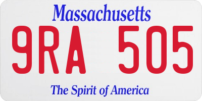 MA license plate 9RA505