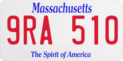 MA license plate 9RA510