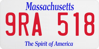 MA license plate 9RA518