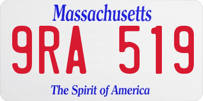 MA license plate 9RA519